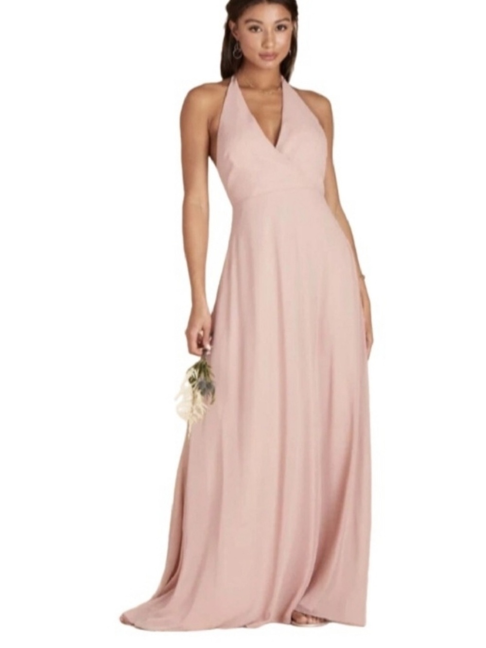 Birdy Grey Blush Pink Maxi Dress with Crisscross Back